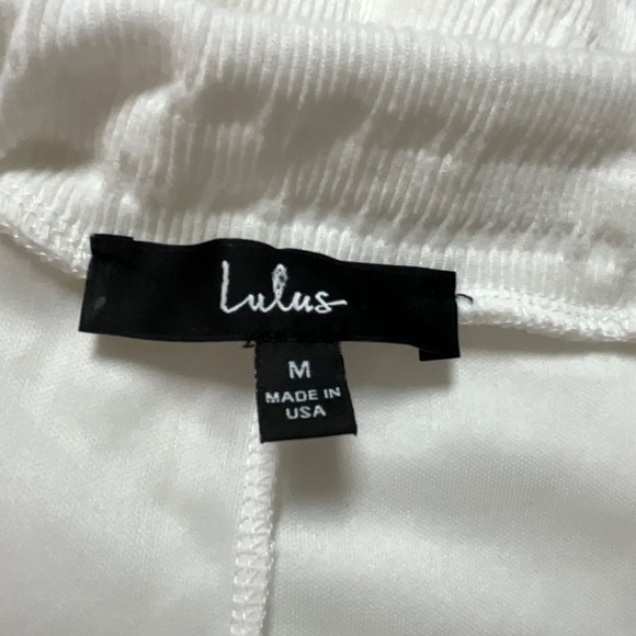 LULUS Blissful Beginnings White Poly Spandex Fully Lined Wide Leg Pants US Sz M - Picture 4 of 10